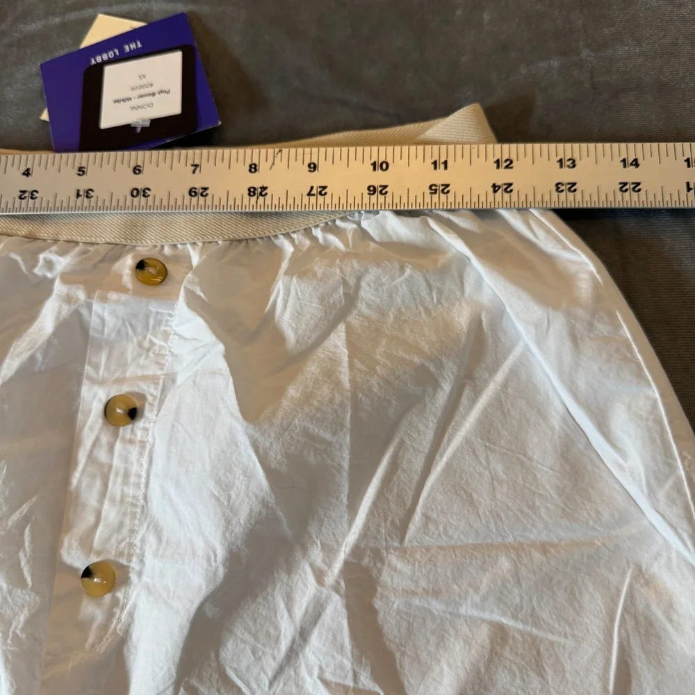 DONNI Women Pop Boxer Shorts XS White Cotton Elastic Waist Minimalist Coastal